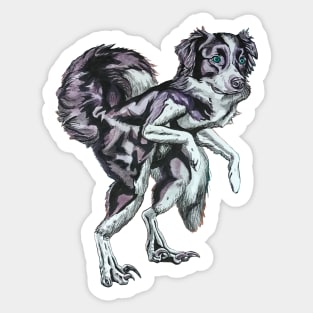 Border Collie Velociraptor Sticker